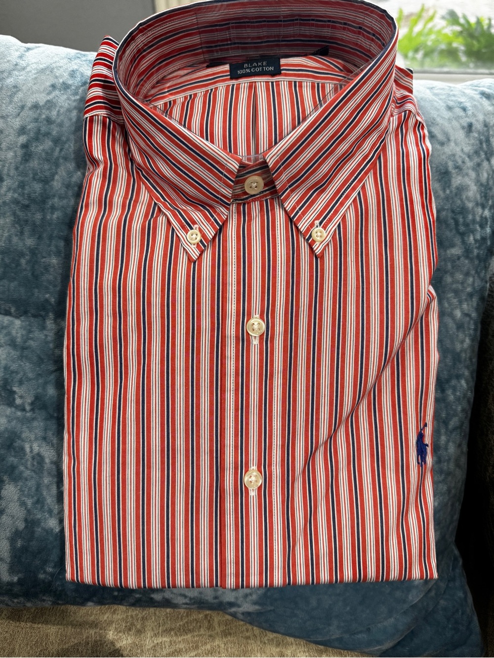 New NWT Large Polo Ralph Lauren Red Striped Button-Down Classic fit Shirt